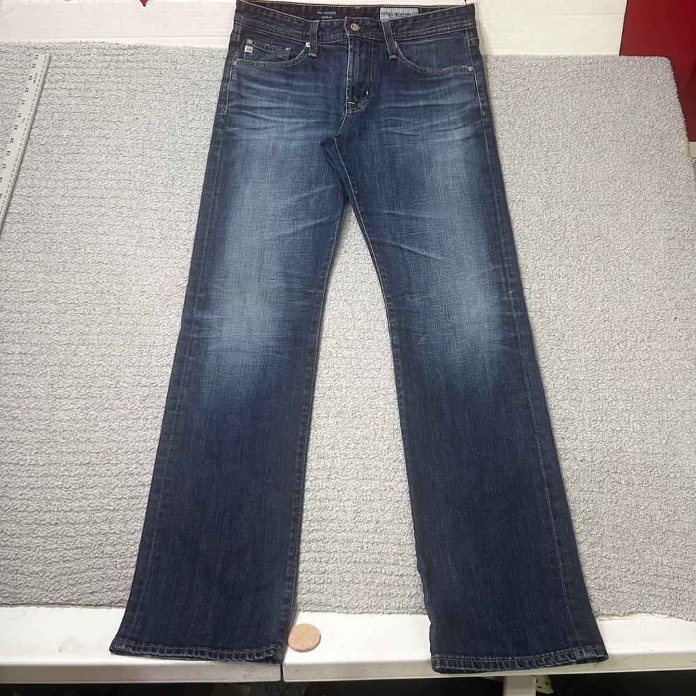 AG Adriano Goldschmied The Protege Jeans 31 Blue Straight Leg Dark‎ Wash Denim
